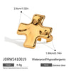 Wholesale Stainless Steel And Titanium Steel Hammered Cross Pendant Necklace And Ring With Light Luxury Design And Electroplating Treatment For Women