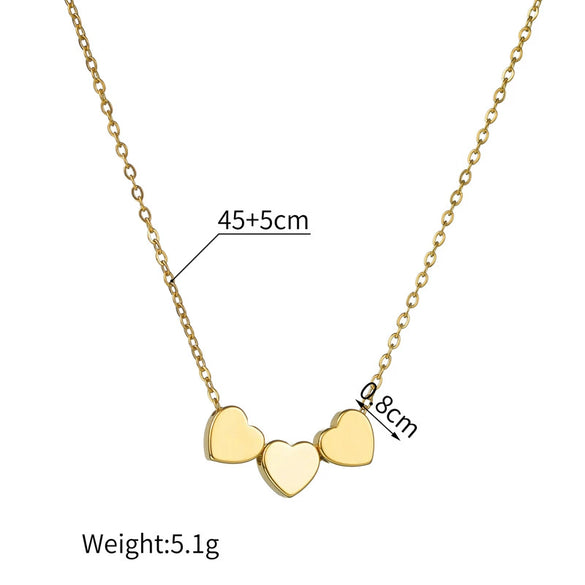 Wholesale Stainless Steel And Titanium Steel Heart Shape Pendant Ochain Necklace For Women Electroplated Simple Style