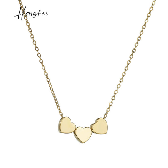 Wholesale Stainless Steel And Titanium Steel Heart Shape Pendant Ochain Necklace For Women Electroplated Simple Style