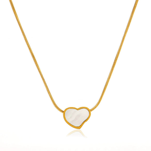 Wholesale Stainless Steel And Titanium Steel Heart Shaped Necklace For Women With Electroplating Design