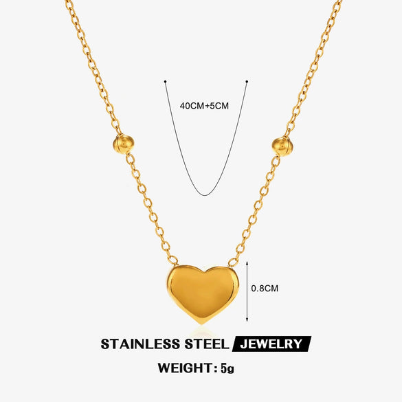 Wholesale Stainless Steel And Titanium Steel Heart Shaped Necklace For Women With Electroplating Design