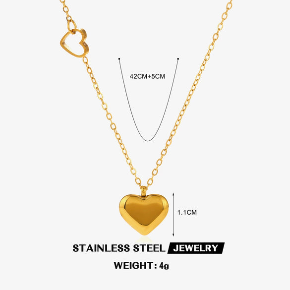 Wholesale Stainless Steel And Titanium Steel Heart Shaped Necklace For Women With Electroplating Design