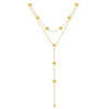 Wholesale Stainless Steel And Titanium Steel Heart Tassel Doublelayer Necklace With Love Water Drops And Bells Patterns Electroplated For Women