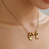 Wholesale Stainless Steel And Titanium Steel Heartshaped Electroplated Earring And Necklace Set For Boys And Girls