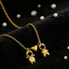 Wholesale Stainless Steel And Titanium Steel Heartshaped Electroplated Earring And Necklace Set For Boys And Girls