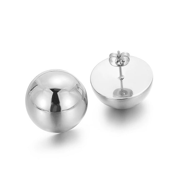 Wholesale Stainless Steel And Titanium Steel Hemisphere Hollow Electroplated Earrings For Women Minimalist Style