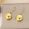 Wholesale Stainless Steel And Titanium Steel Hemisphere Hollow Electroplated Earrings For Women Minimalist Style