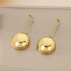 Wholesale Stainless Steel And Titanium Steel Hemisphere Hollow Electroplated Earrings For Women Minimalist Style