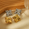 Wholesale Stainless Steel And Titanium Steel High Sense Geometric Square Earrings For Ladies With Electroplating
