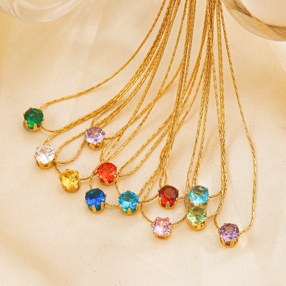 Wholesale Stainless Steel And Titanium Steel Hip Hop Claw Necklace With Geometric Zircon Inlay And Electroplating For Women