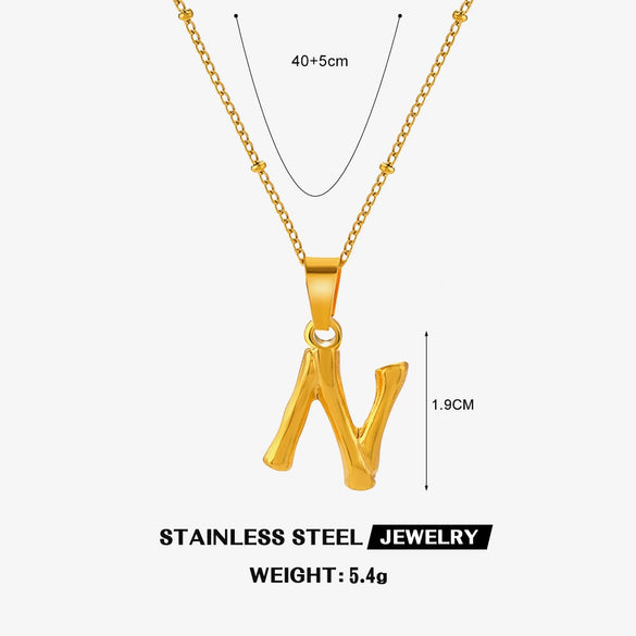 Wholesale Stainless Steel And Titanium Steel Ins Style Letter Pendant Necklace With Electroplating And Cross Chain For Women