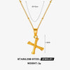Wholesale Stainless Steel And Titanium Steel Ins Style Letter Pendant Necklace With Electroplating And Cross Chain For Women