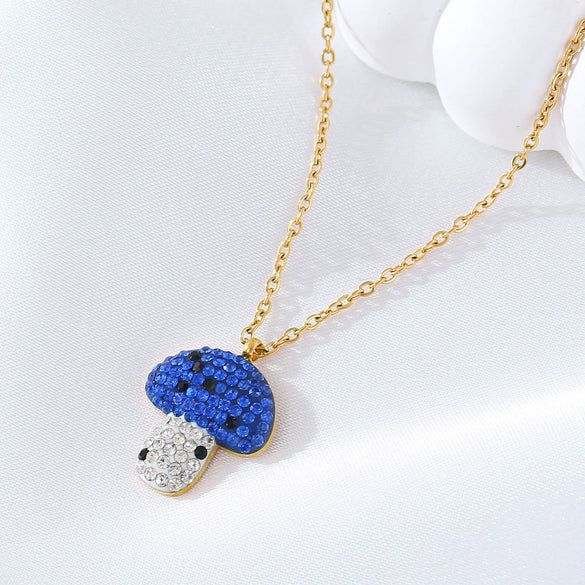 Wholesale Stainless Steel And Titanium Steel Insect And Mushroom Pendant Necklace For Women With Electroplating Light Luxury Style