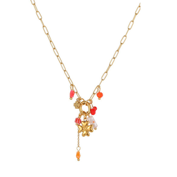 Wholesale Stainless Steel And Titanium Steel Jewelry Set With Heart Drop Bell Geometric Patterns Electroplated For Women