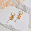 Wholesale Stainless Steel And Titanium Steel Jewelry Set With Heart Drop Bell Geometric Patterns Electroplated For Women