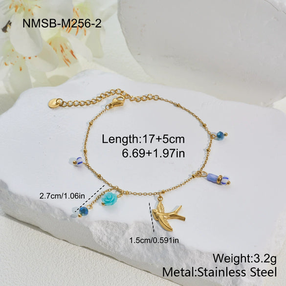 Wholesale Stainless Steel And Titanium Steel Jewelry Set With Heart Drop Bell Patterns Electroplated For Women