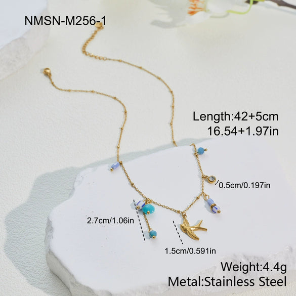 Wholesale Stainless Steel And Titanium Steel Jewelry Set With Heart Drop Bell Patterns Electroplated For Women