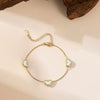 Wholesale Stainless Steel And Titanium Steel Jewelry Set With Heart Water Drop And Bell Patterns For Women Electroplated Trendy Light Luxury Anklet And Necklace
