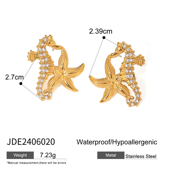 Wholesale Stainless Steel And Titanium Steel Jewelry With Animal Pattern Earrings And Necklace Electroplated