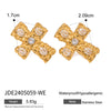 Wholesale Stainless Steel And Titanium Steel Jewelry With Cross Shape And Geometric Pattern Electroplated Necklace And Earrings For Women