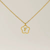 Wholesale 316L Stainless Steel And 316L Stainless Steel Letter And Five Leaf Clover Necklace With Electroplating Treatment