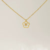 Wholesale 316L Stainless Steel And 316L Stainless Steel Letter And Five Leaf Clover Necklace With Electroplating Treatment