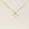 Wholesale 316L Stainless Steel And 316L Stainless Steel Letter And Five Leaf Clover Necklace With Electroplating Treatment