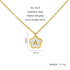 Wholesale 316L Stainless Steel And 316L Stainless Steel Letter And Five Leaf Clover Necklace With Electroplating Treatment
