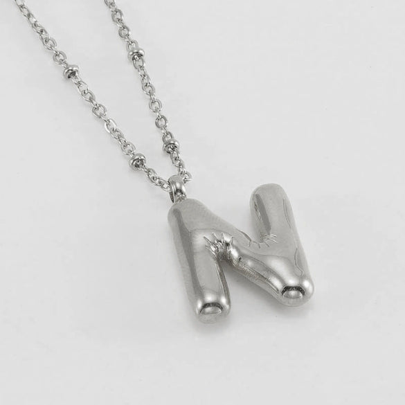 Wholesale Stainless Steel And Titanium Steel Letter Clip Bead Necklace With Polishing Treatment And Fashionable Design