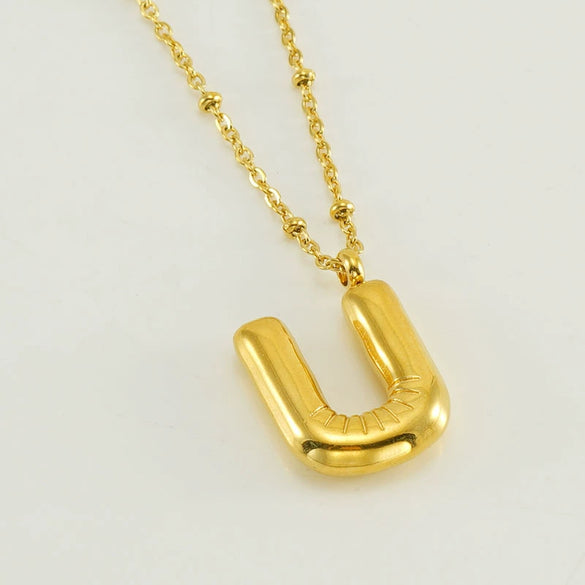 Wholesale Stainless Steel And Titanium Steel Letter Clip Bead Necklace With Polishing Treatment And Fashionable Design