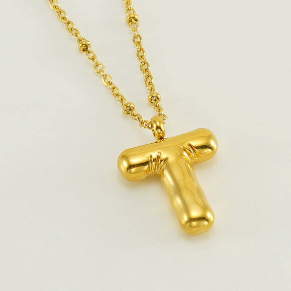 Wholesale Stainless Steel And Titanium Steel Letter Clip Bead Necklace With Polishing Treatment And Fashionable Design