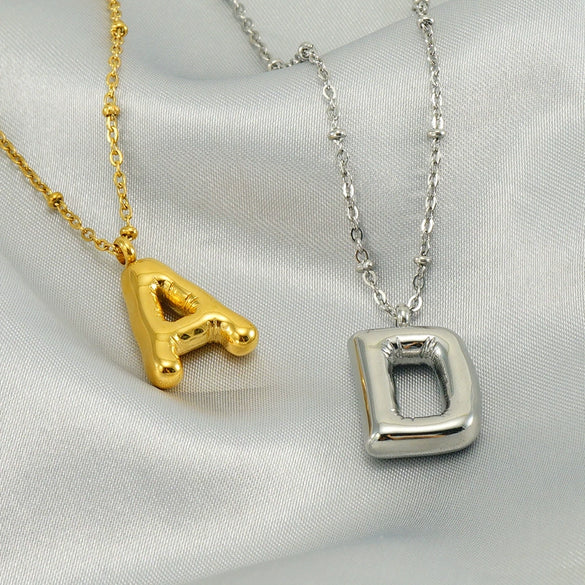 Wholesale Stainless Steel And Titanium Steel Letter Clip Bead Necklace With Polishing Treatment And Fashionable Design