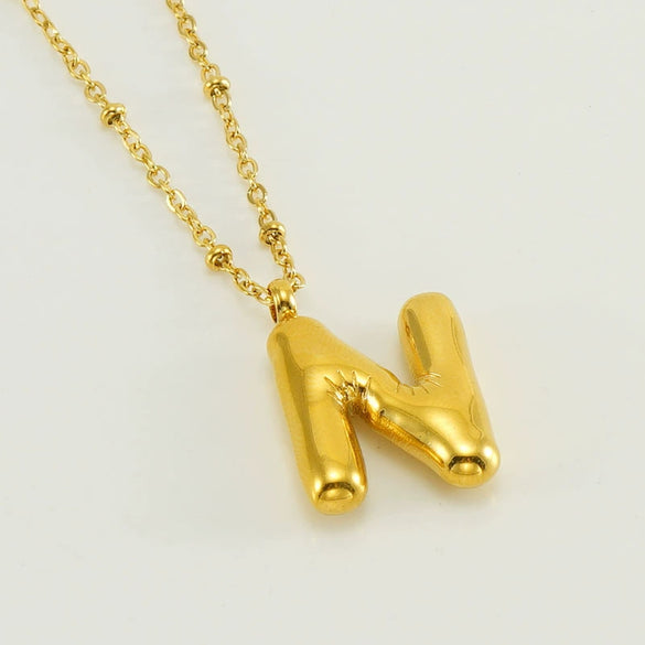 Wholesale Stainless Steel And Titanium Steel Letter Clip Bead Necklace With Polishing Treatment And Fashionable Design