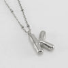Wholesale Stainless Steel And Titanium Steel Letter Clip Bead Necklace With Polishing Treatment And Fashionable Design