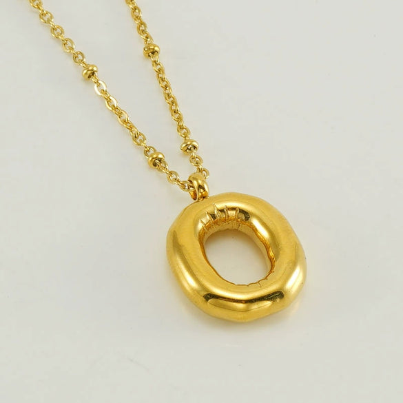 Wholesale Stainless Steel And Titanium Steel Letter Clip Bead Necklace With Polishing Treatment And Fashionable Design