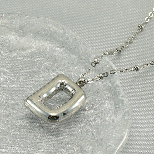 Wholesale Stainless Steel And Titanium Steel Letter Clip Bead Necklace With Polishing Treatment And Fashionable Design