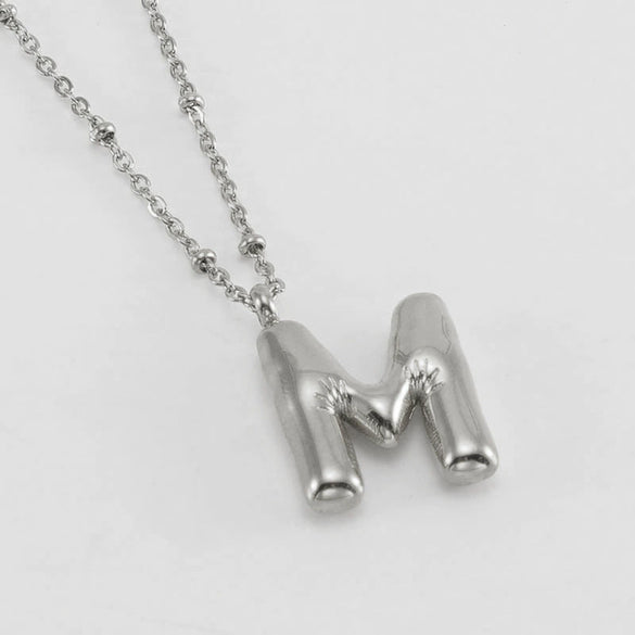 Wholesale Stainless Steel And Titanium Steel Letter Clip Bead Necklace With Polishing Treatment And Fashionable Design