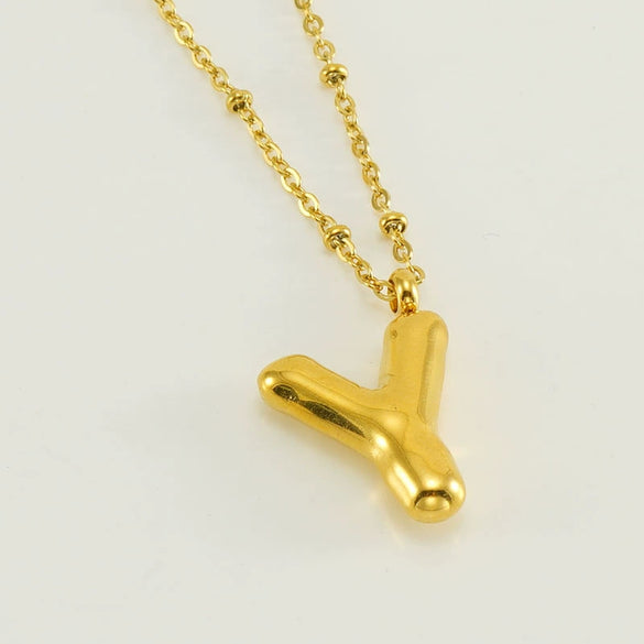Wholesale Stainless Steel And Titanium Steel Letter Clip Bead Necklace With Polishing Treatment And Fashionable Design
