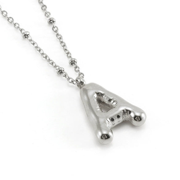 Wholesale Stainless Steel And Titanium Steel Letter Clip Bead Necklace With Polishing Treatment And Fashionable Design