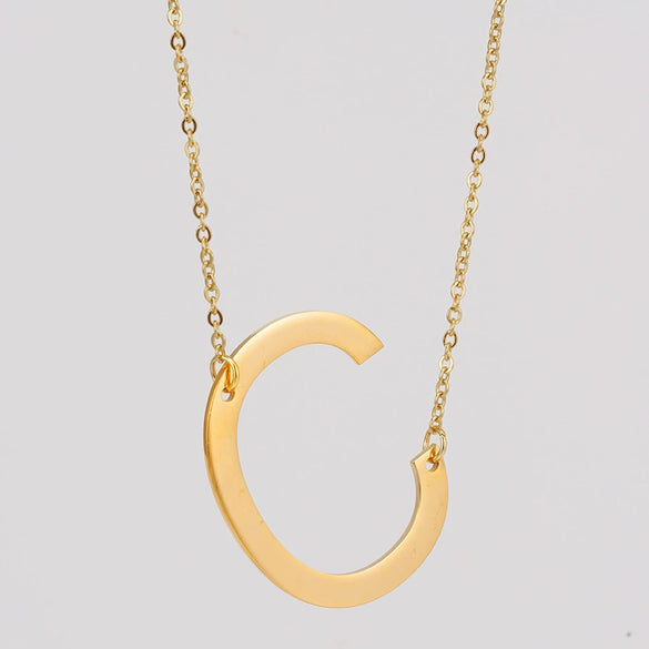 Wholesale 316L Stainless Steel And 316L Stainless Steel Letter Pendant Necklace For Women With Cross Chain And Electroplating Treatment