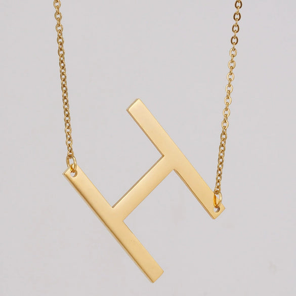 Wholesale 316L Stainless Steel And 316L Stainless Steel Letter Pendant Necklace For Women With Cross Chain And Electroplating Treatment