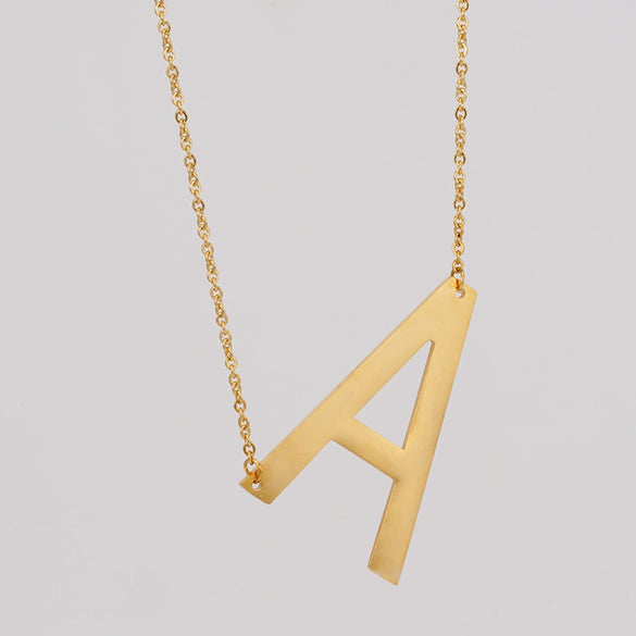 Wholesale 316L Stainless Steel And 316L Stainless Steel Letter Pendant Necklace For Women With Cross Chain And Electroplating Treatment