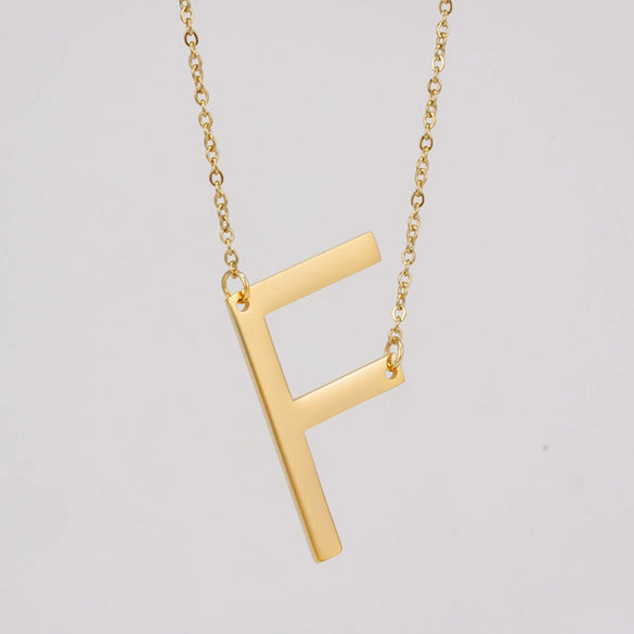 Wholesale 316L Stainless Steel And 316L Stainless Steel Letter Pendant Necklace For Women With Cross Chain And Electroplating Treatment