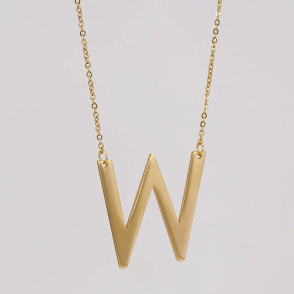 Wholesale 316L Stainless Steel And 316L Stainless Steel Letter Pendant Necklace For Women With Cross Chain And Electroplating Treatment