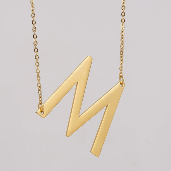 Wholesale 316L Stainless Steel And 316L Stainless Steel Letter Pendant Necklace For Women With Cross Chain And Electroplating Treatment