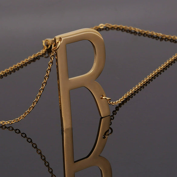 Wholesale 316L Stainless Steel And 316L Stainless Steel Letter Pendant Necklace For Women With Cross Chain And Electroplating Treatment