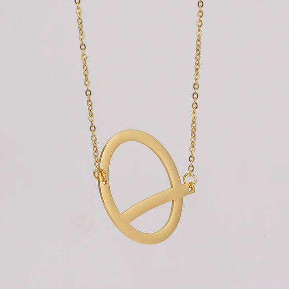 Wholesale 316L Stainless Steel And 316L Stainless Steel Letter Pendant Necklace For Women With Cross Chain And Electroplating Treatment
