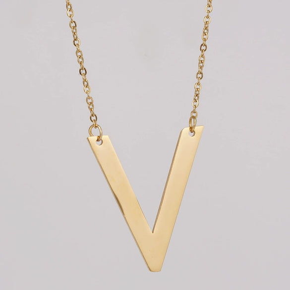 Wholesale 316L Stainless Steel And 316L Stainless Steel Letter Pendant Necklace For Women With Cross Chain And Electroplating Treatment