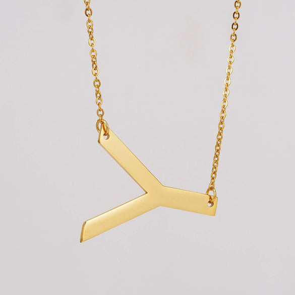 Wholesale 316L Stainless Steel And 316L Stainless Steel Letter Pendant Necklace For Women With Cross Chain And Electroplating Treatment