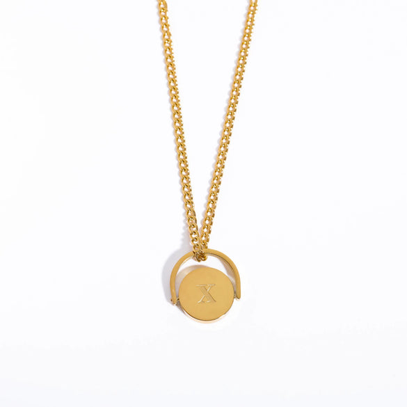 Wholesale Stainless Steel And Titanium Steel Letter Pendant Ochain Necklace With Dripping Oil Design